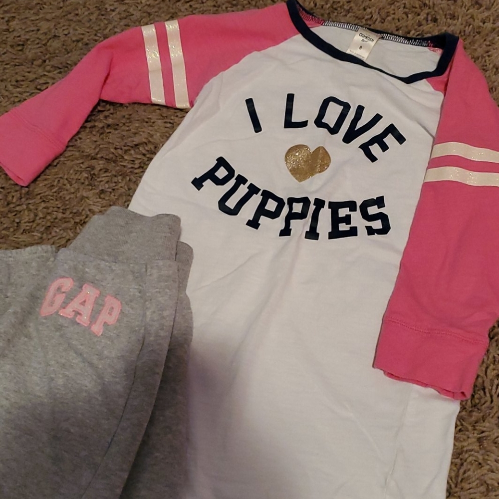 I love puppies tee and sweatpants